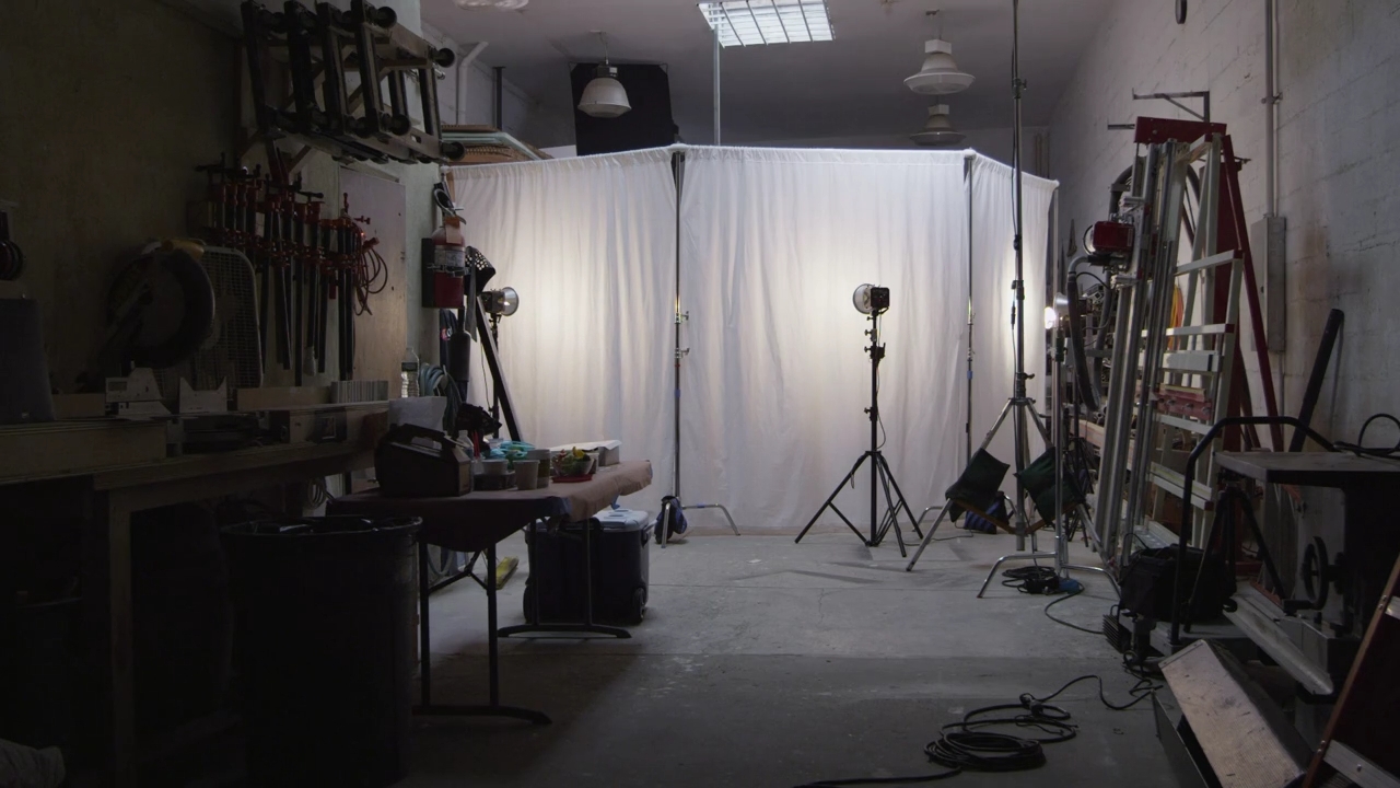 Atelier de fabrication et éclairage de plateau